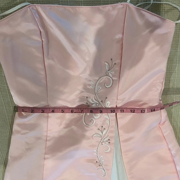 NWT Fiesta Formal Prom Evening Gown Dress Pink Beads Strapless Large - Picture 9 of 10
